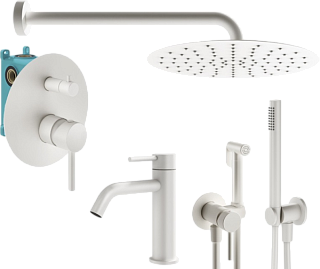 Комплект для ванной Plumberia Selection Ixo KITZXO18BO53 С ВНУТРЕННЕЙ ЧАСТЬЮ, белый матовый