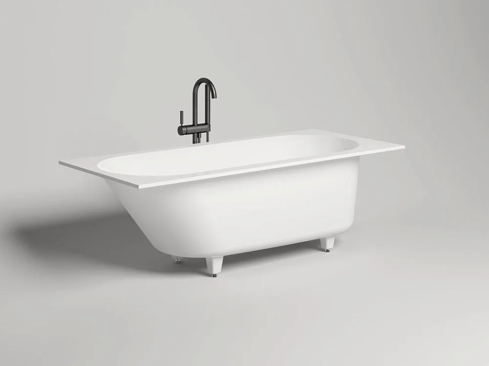 Ванна из искусственного камня Salini Ornella Kit S-Sense 160x70 см, встраиваемая, белая, на ножках,  Sancos — официальный сайт