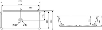 Накладная раковина Abber Rechteck AC2204 белая