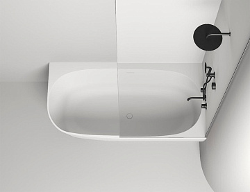 Ванна из искусственного камня Salini Sofia Corner R 170x85 см, угловая, правая, пристенная, белая, а