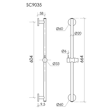 Душевая штанга Sancos SC9035BB брашированная бронза