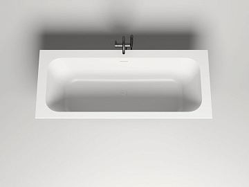 Ванна из искусственного камня Salini Orlanda Axis Kit S-Sense 180x80 см, встраиваемая, матовая белая