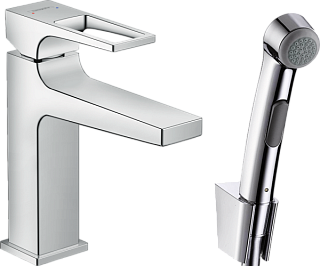 Смеситель для раковины Hansgrohe Metropol 74522000 с гигиеническим душем, хром