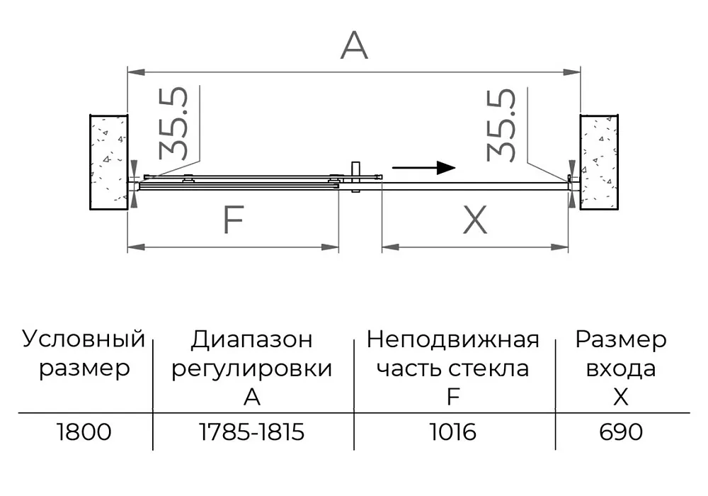 Душевая дверь в нишу RGW Passage PA-017-B 180х195, профиль черный Sancos — официальный сайт