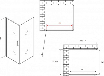 Душевой уголок Abber Sonnenstrand AG04070-S90 90x70, профиль хром, стекло прозрачное