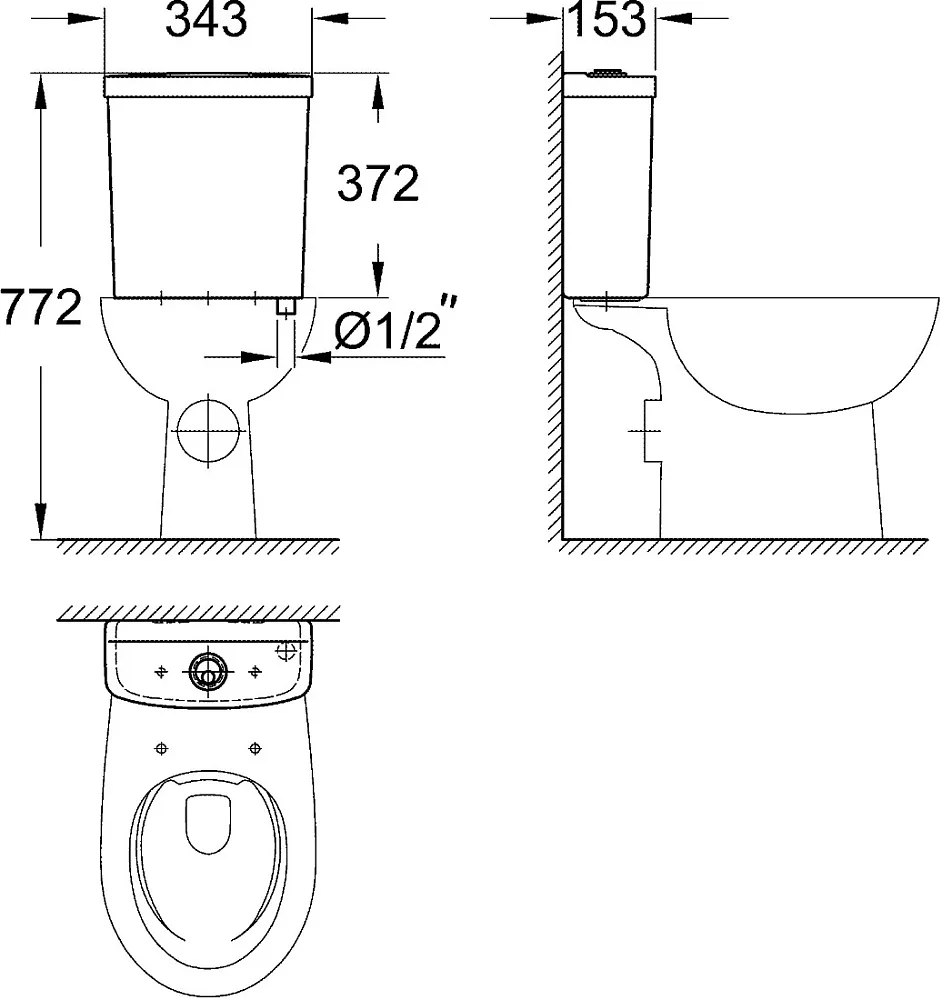 Бачок для унитаза Grohe Bau Ceramic 39436000 Sancos — официальный сайт