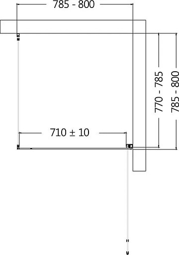 Душевой уголок AQUAme AQM5215-RH-8 80х80, профиль черный матовый