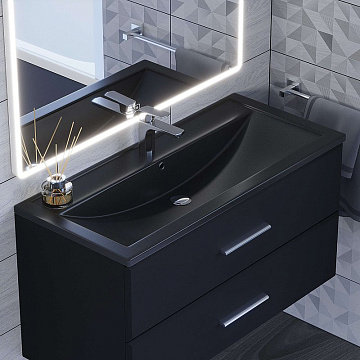 Мебельная раковина Uperwood Foster Quartz 291030047 100 см, матовая черный, космос