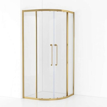 Душевой уголок Cezares Relax RELAX-304-R-2-100-C-BORO 100x100, профиль брашированное золото