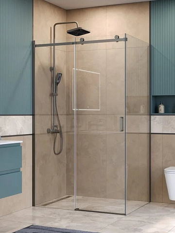 Душевой уголок BelBagno Soft Close-2 AH-1-120/90-C-GM профиль оружейная сталь