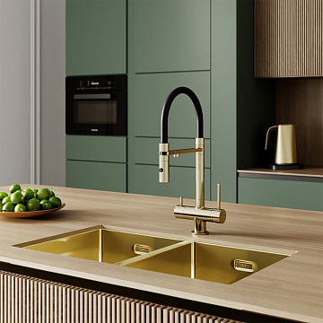 Смеситель для кухни IDDIS Ace ACEMGFFi05 матовое золото, с гибким изливом