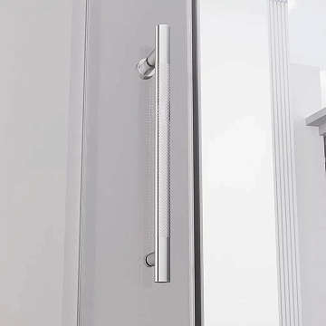 Душевая дверь в нишу Veconi Premium Alassio CH 150x200, профиль матовый хром, стекло прозрачное