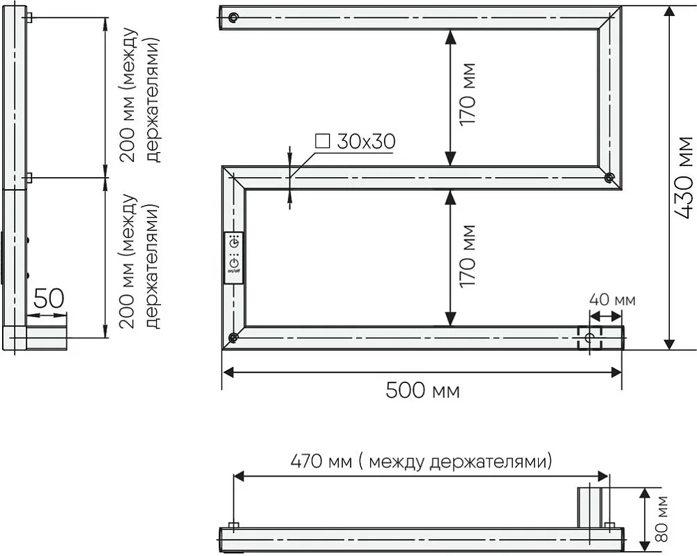 Полотенцесушитель электрический Indigo Sparta DGS40-50Rt полированный хром Sancos — официальный сайт