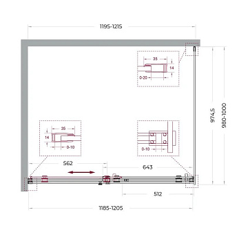 Душевой уголок BelBagno Soft Close-2 AH-1-120/100-C-Cr профиль хром