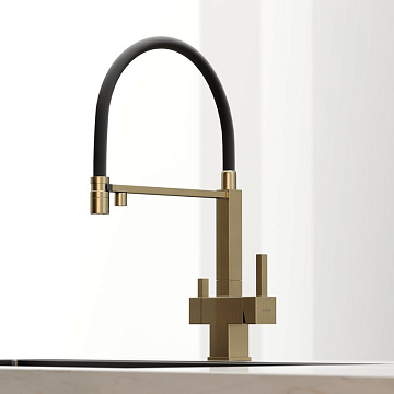 Смеситель для кухни Sancos Moro SC4006BG с гибким изливом, брашированное золото