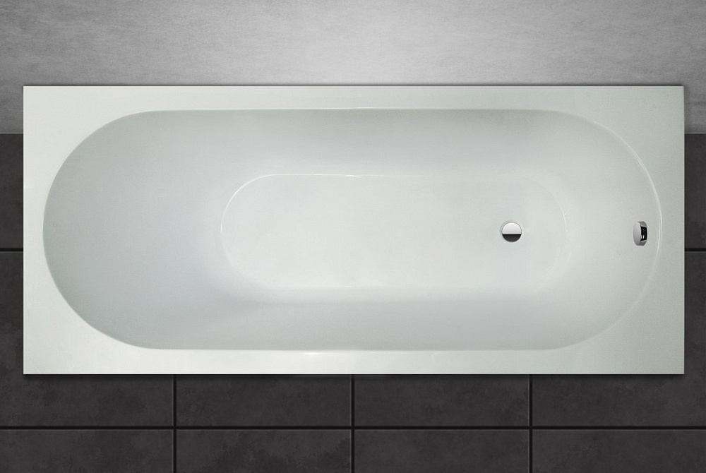 Ванна из искусственного камня Marmo Bagno Лючия 170x70 см, пристенная, белая, на ножках
