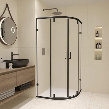 Душевой уголок RGW Classic CL-55-B 90х90x185, профиль матовый черный, стекло прозрачное