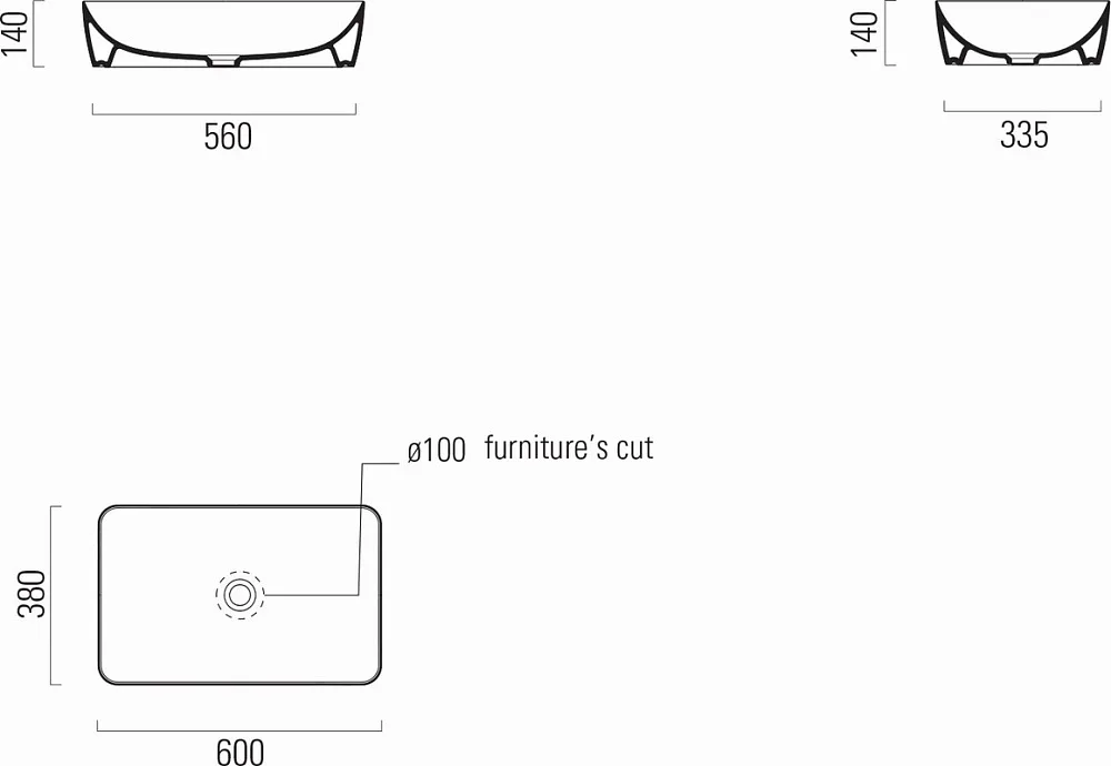 Накладная раковина GSI Nubes 60x38 Sancos — официальный сайт