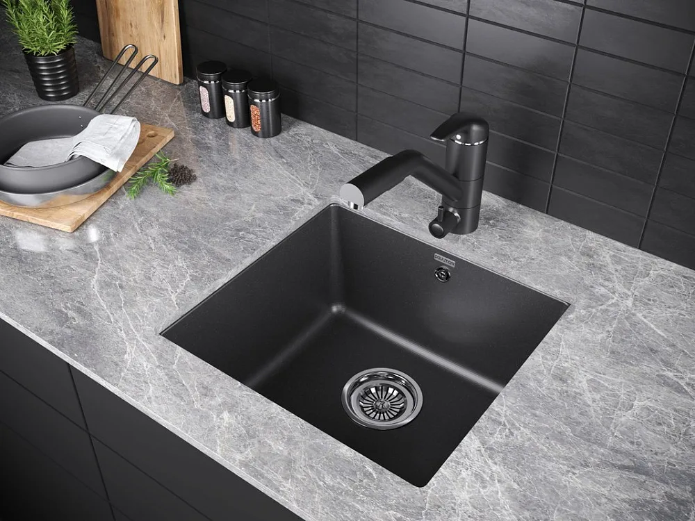 Мойка кухонная Paulmark Brilon PM104546-BL черный Sancos — официальный сайт