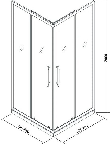 Душевой уголок Veconi Premium Trento PTC-20CH 100x80, профиль хром, стекло прозрачное