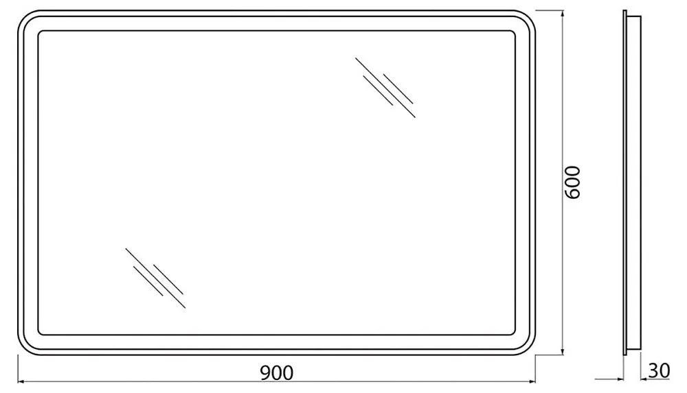 Зеркало BelBagno SPC-MAR-900-600-LED-BTN Sancos — официальный сайт