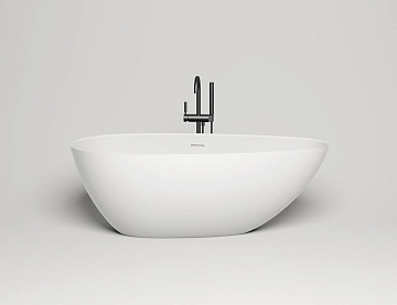 Ванна из искусственного камня Salini Paola In S-Sense 160x75 см, отдельностоящая, белая, овальная, с