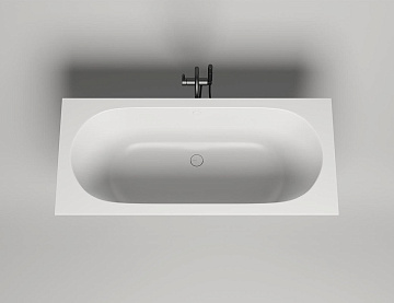 Ванна из искусственного камня Salini Ornella Axis S-Stone 180x80 см, встраиваемая, матовая белая, на