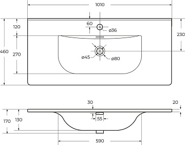 Мебельная раковина BelBagno BB-8099-100 глянцевая белая