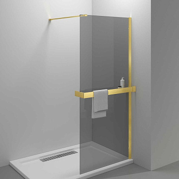 Душевая перегородка Vincea Walk-in HR VSW-4HR800CGG 80 см, профиль брашированное золото, стекло тони