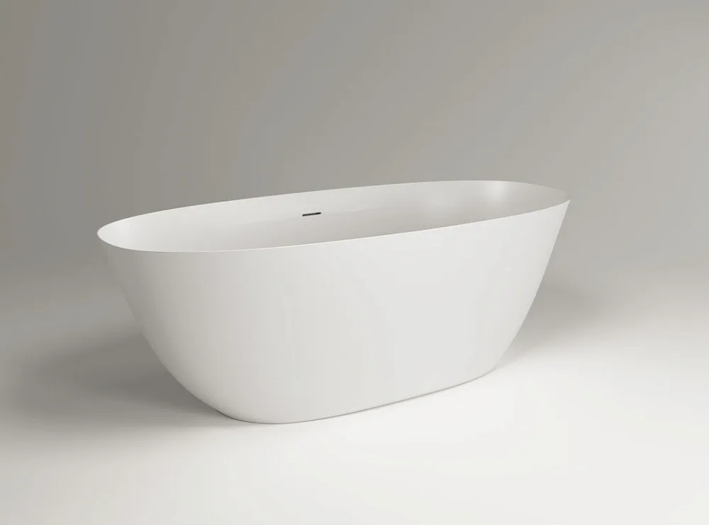 Ванна из искусственного камня Plumberia Selection Veloma 170x75 см, отдельностоящая, матовая белая,  Sancos — официальный сайт
