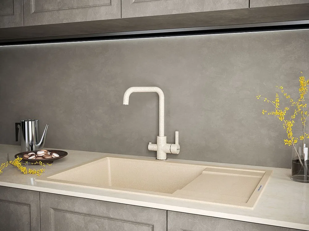 Смеситель для кухни Paulmark Logas Lo213021-302 песок Sancos — официальный сайт