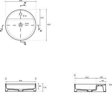 Накладная раковина Galassia SmartB 7404 45, круглая
