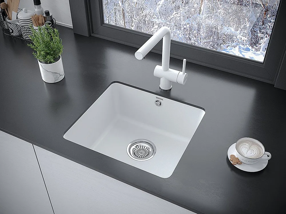 Смеситель для кухни Paulmark Dosse Do214418-WH матовый белый Sancos — официальный сайт