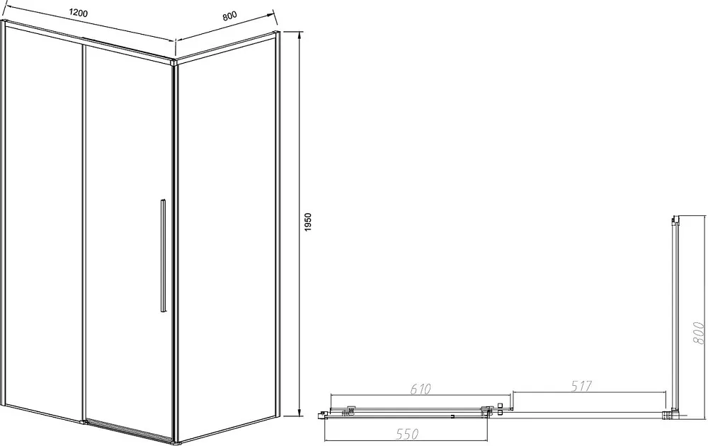 Душевой уголок Vincea Slim-N VSR-4SN8012CL 120х80 см, профиль хром Sancos — официальный сайт