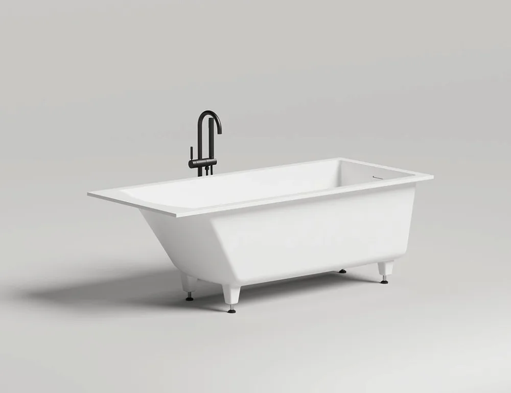 Ванна из искусственного камня Salini Cascata Kit S-Sense 170x75 см, встраиваемая, матовая белая, на  Sancos — официальный сайт