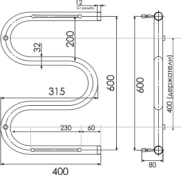 Полотенцесушитель водяной Indigo M MW60-40P