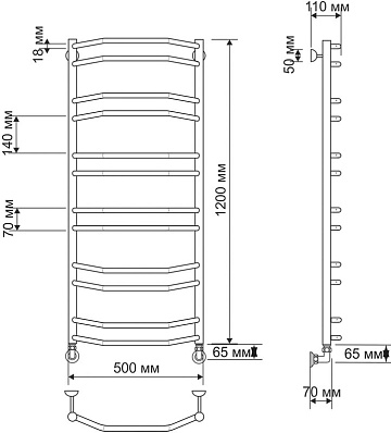 Полотенцесушитель водяной Secado Агата 4 50x120 бронза