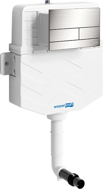 Смывной бачок скрытого монтажа Wasserkraft Aller 10TLT.031.ME.BN04, с кнопкой смыва никель Sancos — Оригинал
