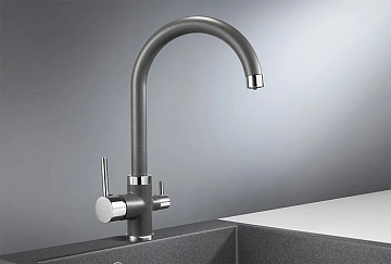 Смеситель для кухни Granula 2168, графит