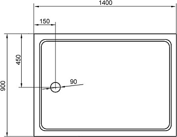 Поддон для душа Cezares Tray TRAY-A-AH-140/90-15-W 140x90, с сифоном