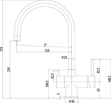 Смеситель для кухни Zorg Inox SZR-7020