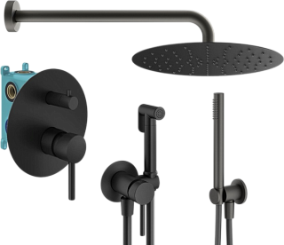 Комплект для ванной Plumberia Selection Ixo KITZXO18NO С ВНУТРЕННЕЙ ЧАСТЬЮ, черный матовый