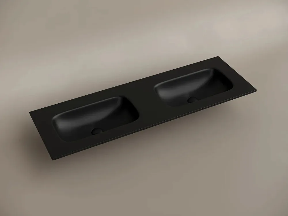 Мебельная раковина Ceramicanova Grace прямоугольная 141см с двумя чашами и отверстиями под смеси Sancos — официальный сайт