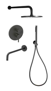 Душевой комплект Paffoni Light KITLIG019NO045, С ВНУТРЕННЕЙ ЧАСТЬЮ, черный матовый