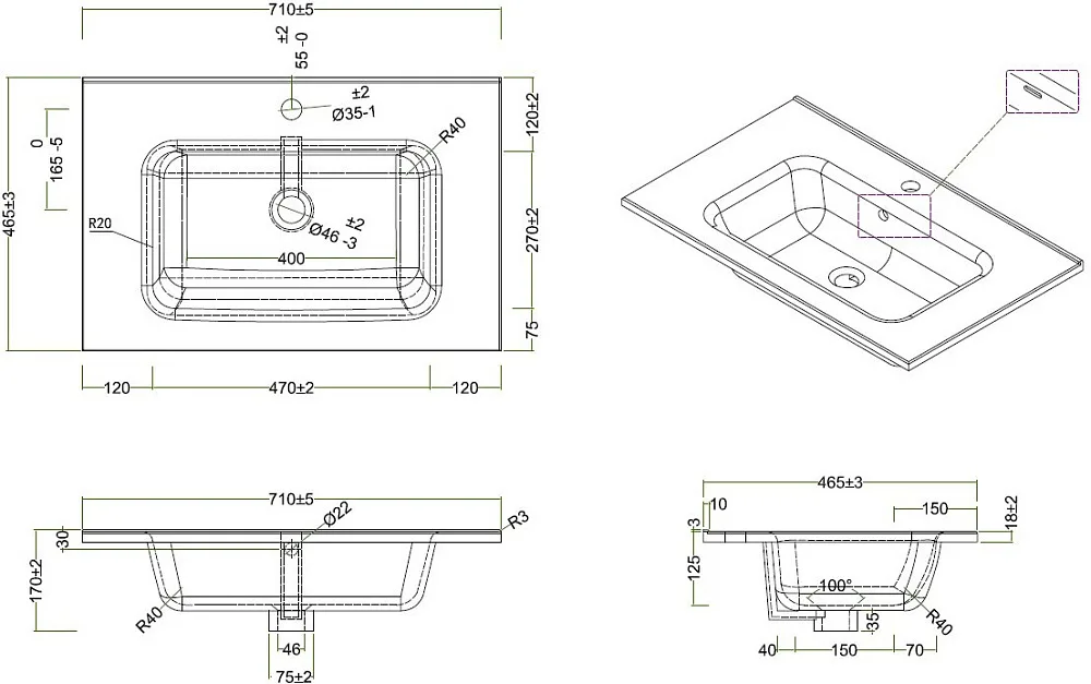 Мебельная раковина BelBagno BB700ETL Sancos — официальный сайт