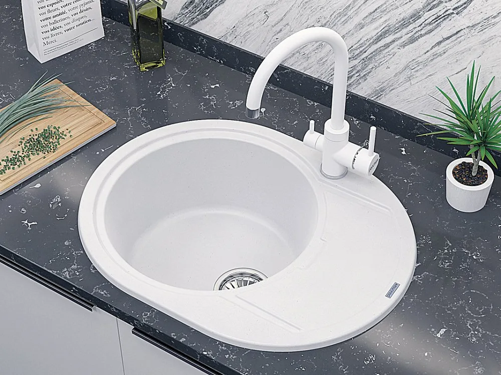 Смеситель для кухни Paulmark Essen Es213211-WH белый матовый Sancos — официальный сайт