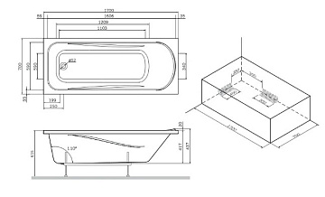 Акриловая ванна AM.PM Sense 170x70 см, W76A-170-070W-A