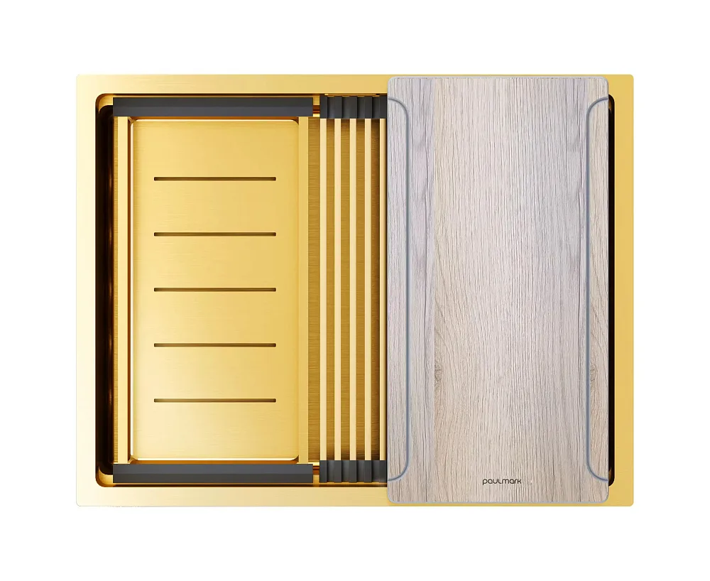 Мойка кухонная Paulmark Next-Multi Sink 58 UNI PM785845-BG брашированное золото Sancos — официальный сайт