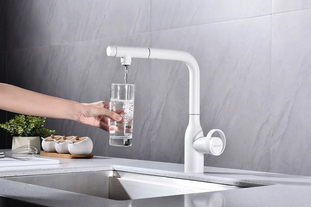 Смеситель для кухни Paulmark Urban Ur213104-WH матовый белый Sancos — официальный сайт