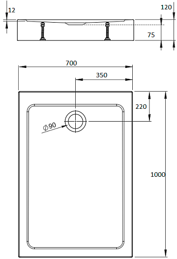 Поддон для душа Radaway Doros F Compact 100x70